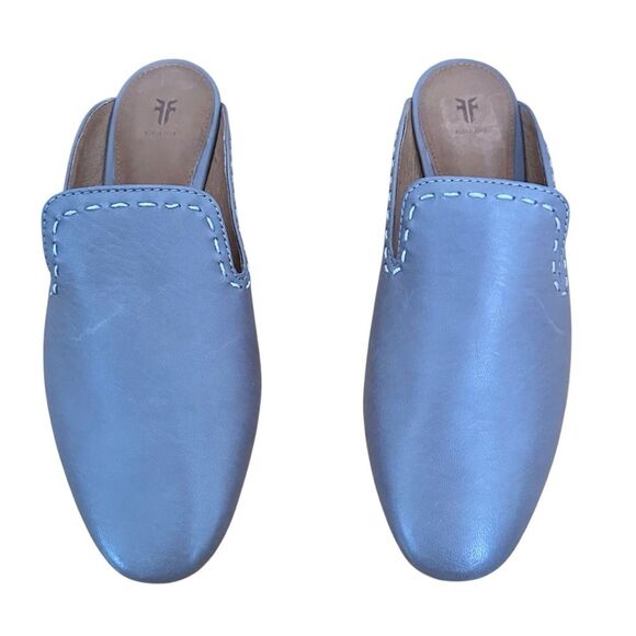 Frye Gwen Pickstitch Mules Slide Size 7.5 Gray New - Picture 7 of 8